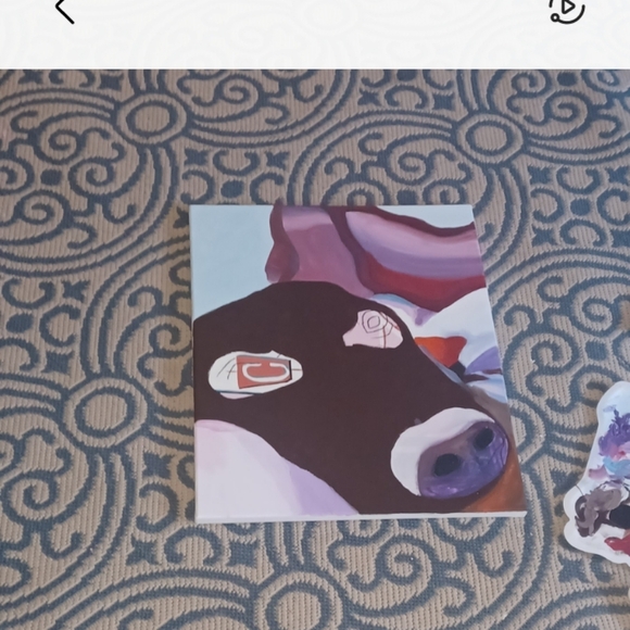 Original Acrylic Vibrant Dachsund Canine Puppy Expressionist Canvas Art - Picture 6 of 7